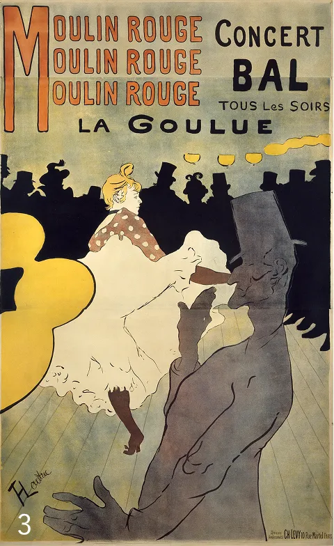 3.アンリ・ド・トゥールーズ= ロートレック《ムーラン・ルージュ、ラ・グーリュ》