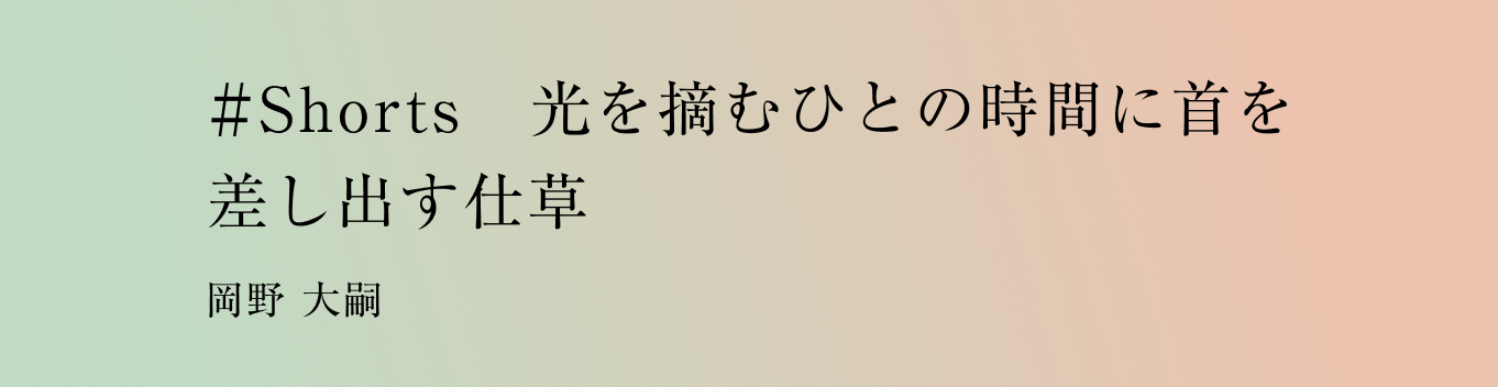 ＃Shorts光を摘むひとの時間に首を差し出す仕草 岡野 大嗣